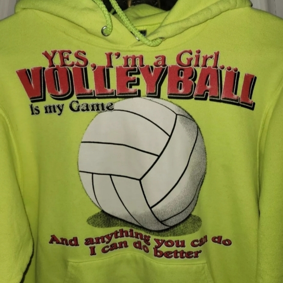 EUC Jerzees Small  Yes, I Am A Girl...Volleyball is my Game Hoodie - Picture 2 of 8